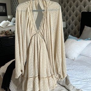 Asos design beige flowy mini dress